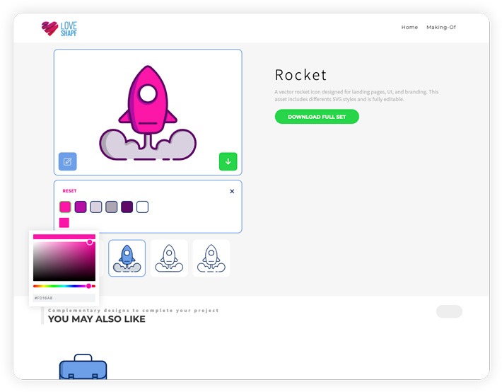 Love Shape Icons Editor