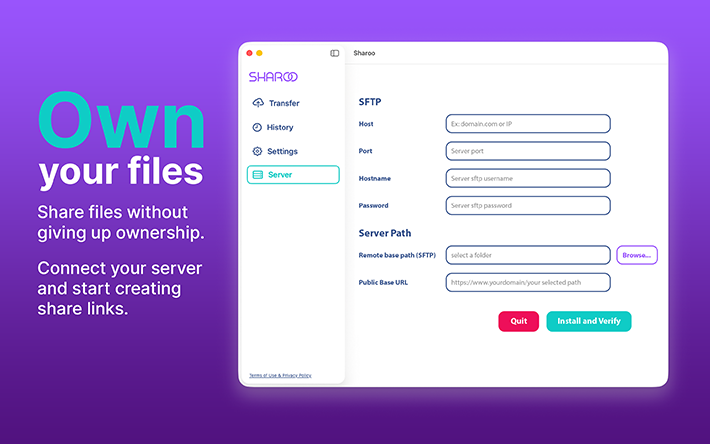 Sharoo App SFTP security